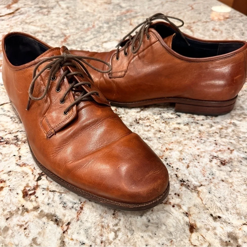 Cole Haan Classic Brown Leather Sawyer  plain Men's dress Oxford Shoes size 14